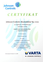 Certyfikat Akubater akumulatory Zielona Góra